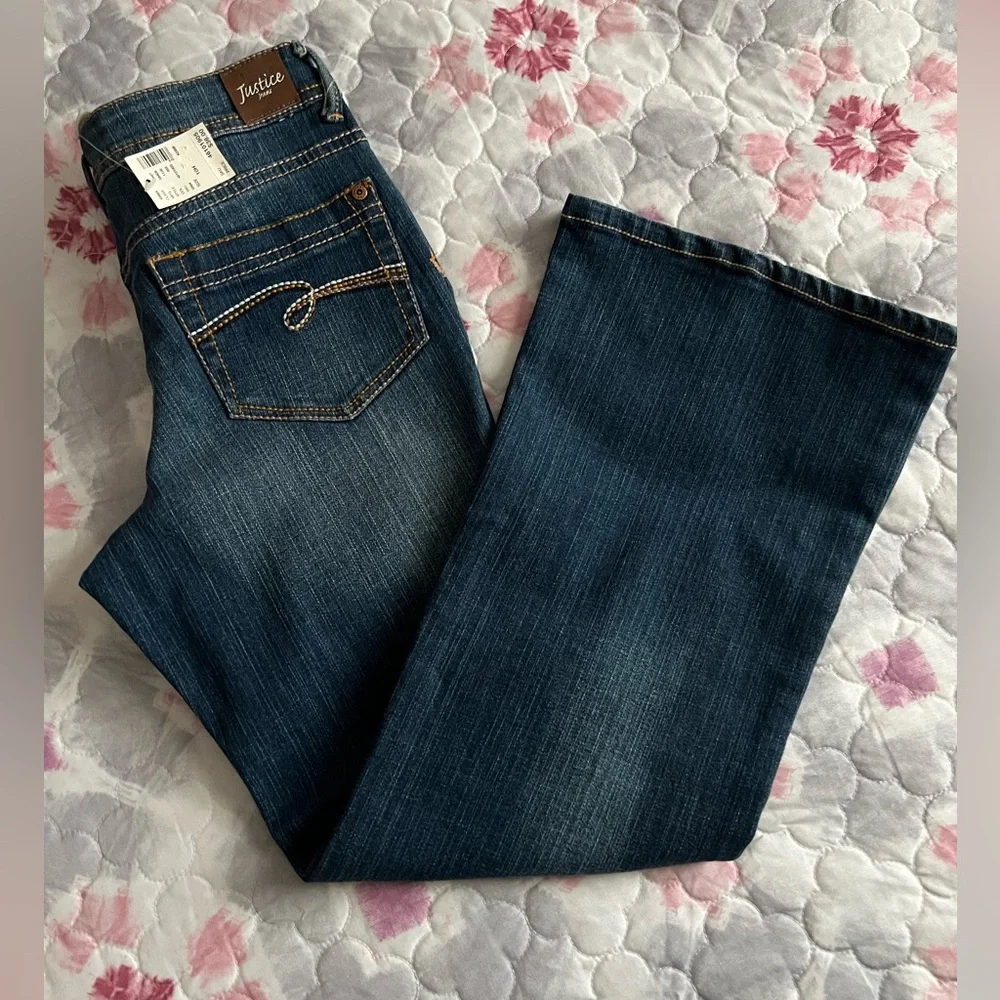 NWT Justice Girls/Youth Dark Blue Flare Boot Cut Jeans Size 10 1/2